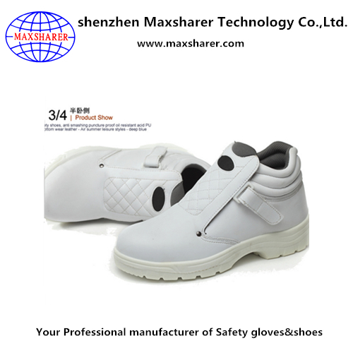 Fashion white cowleather safety shoe for foot protecting purpose