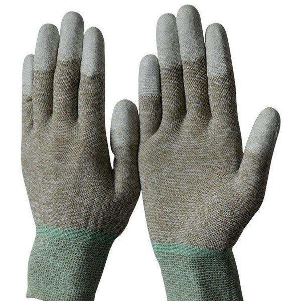 Fibra de cobre revestido de PU guantes del dedo C050c-f